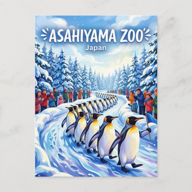 Postal Zoológico Asahiyama Japón (Anverso)