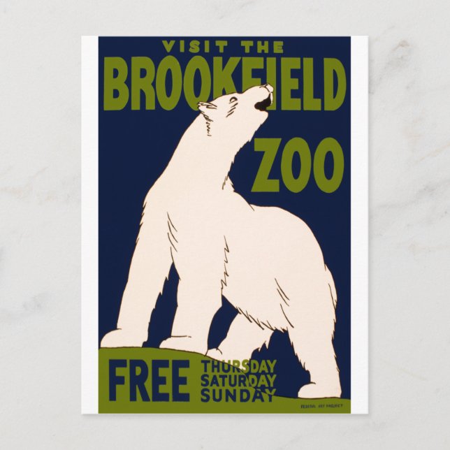Postal Zoológico de Brookfield (Anverso)