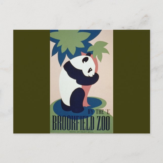 Postal Zoológico Panda de Brookfield (Anverso)