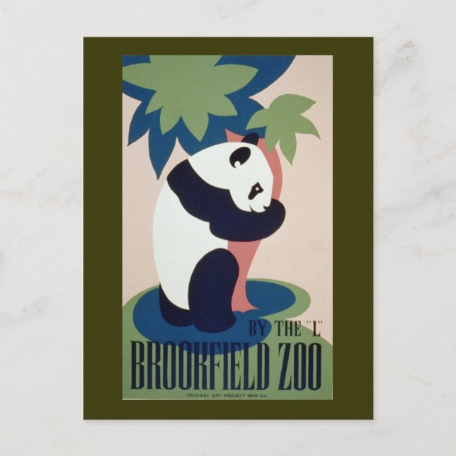 Postal Zoológico Panda de Brookfield (Anverso)
