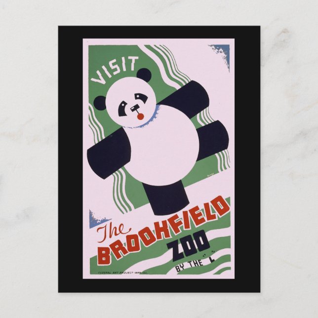 Postal Zoológico Panda de Brookfield (Anverso)