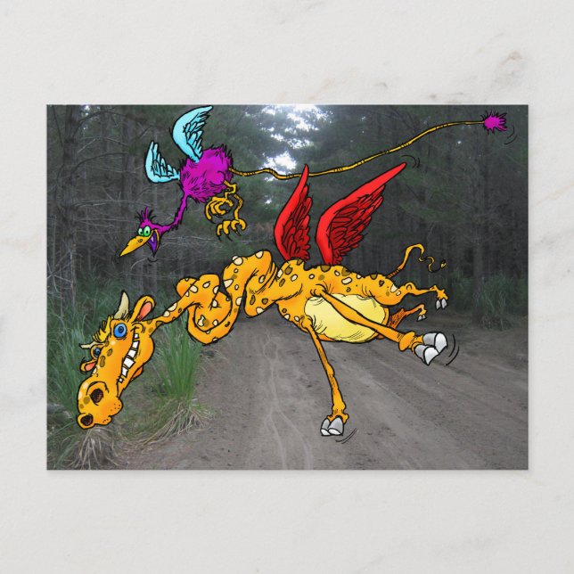 Postal Zoológico Volador. (Anverso)