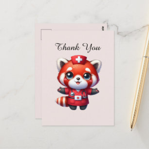 Postal Zorra enfermera linda gracias