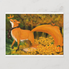 Postal Zorrito de Otoño
