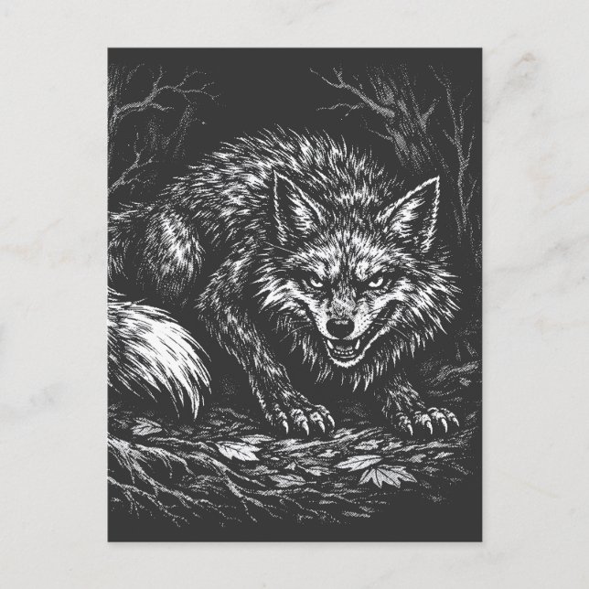 Postal Zorro astuto del bosque — por BurnsInHell (Anverso)