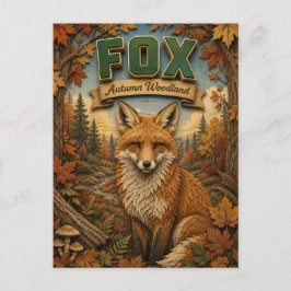 Postal Zorro Bosque Otoñal POPCUT