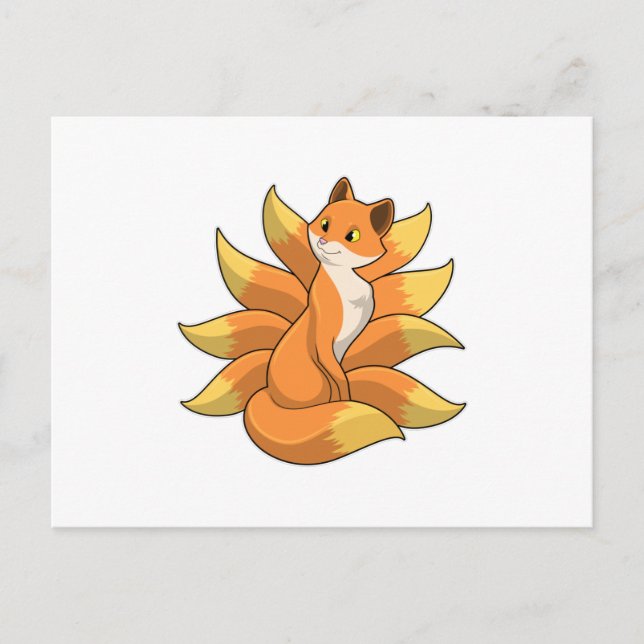 Postal Zorro con 9 colas de zorro (Anverso)