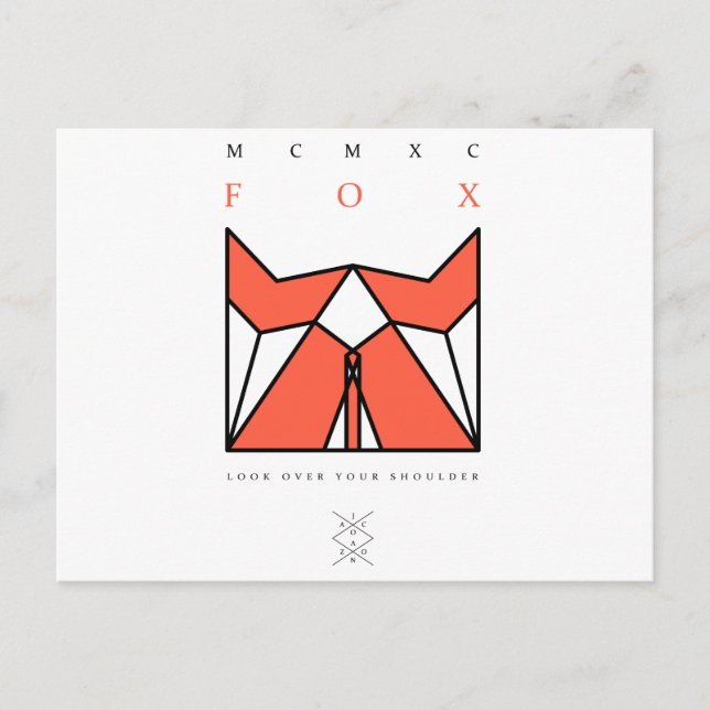 Postal zorro de origami (Anverso)