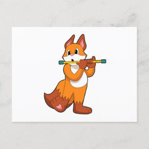 Postal Zorro en Música con Flauta.PNG