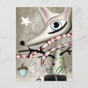 Postal Zorro Luna Azul Estelar Atelier Hada Fantasía