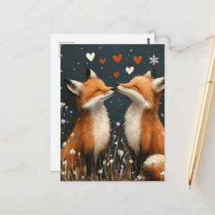 Postal Zorro Rojo Adorable Enamorado
