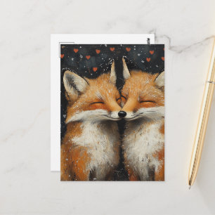 Postal Zorro Rojo Adorable Enamorado