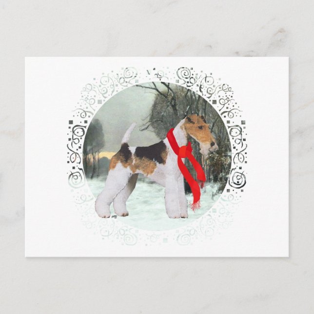 Postal Zorro Terrier Invierno (Anverso)