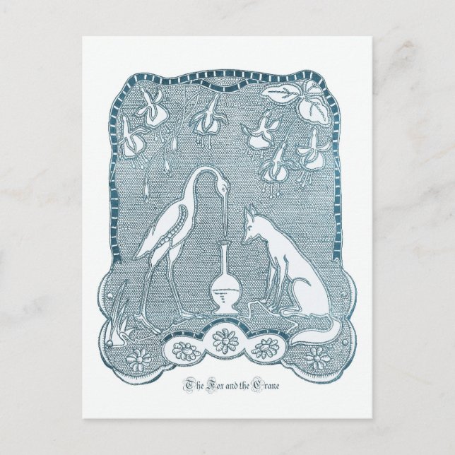 Postal Zorro y azul grúa (Anverso)