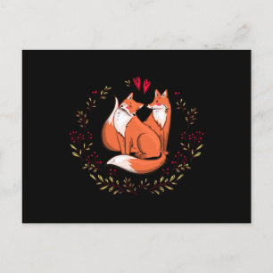 Postal zorros de San Valentín