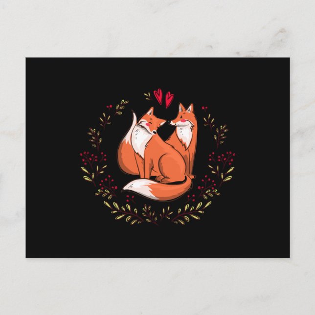 Postal zorros de San Valentín (Anverso)