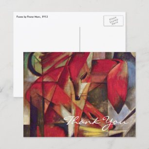 Postal Zorros por Franz Marc, Arte Cubista Abstracto Vint