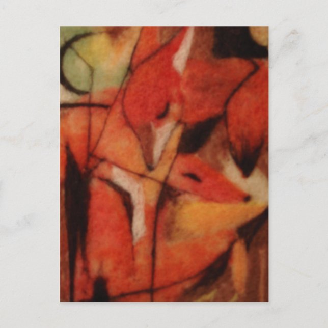 Postal Zorros rojos (Anverso)