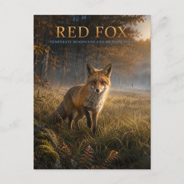 Postal Zorzal Rojo Bosque Pradera ANIMALES (Anverso)