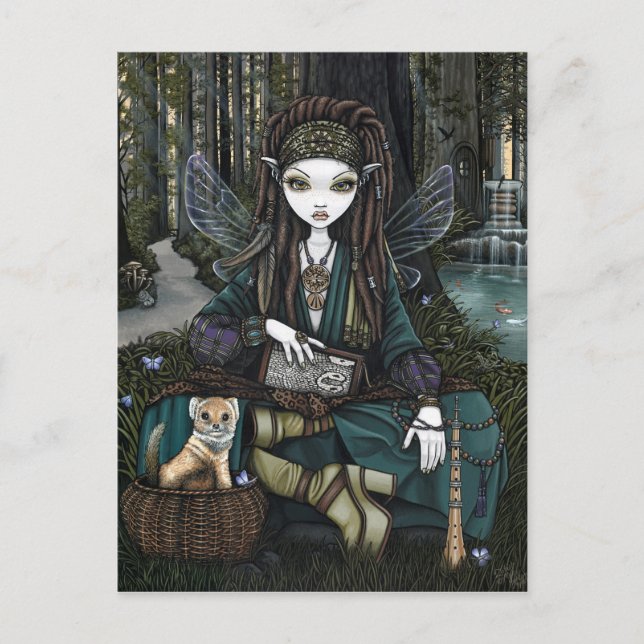 Postal Zoti Nature Awen Sage Fairy Balance Fase Postcard (Anverso)