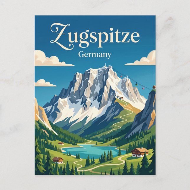 Postal Zugspitze Alemania (Anverso)