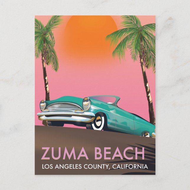 Postal Zuma Beach Los Angeles California (Anverso)