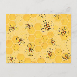 Postal Zumbido de abeja Abejas melíferas Lindas