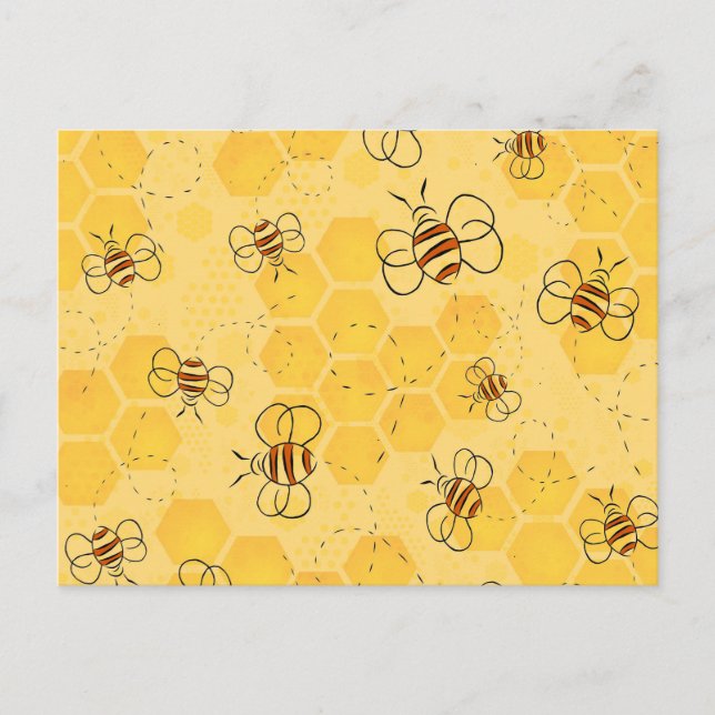 Postal Zumbido de abeja Abejas melíferas Lindas  (Anverso)