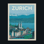 Postal Zúrich, Suiza<br><div class="desc">Anderson Design Group es una firma de diseño y ilustracion galardonada en Nashville,  Tennessee. El fundador Joel Anderson dirige un equipo de artistas talentosos para crear arte poster original que se parece a las estampas publicitarias tradicionales de los años 20 a los 60.</div>