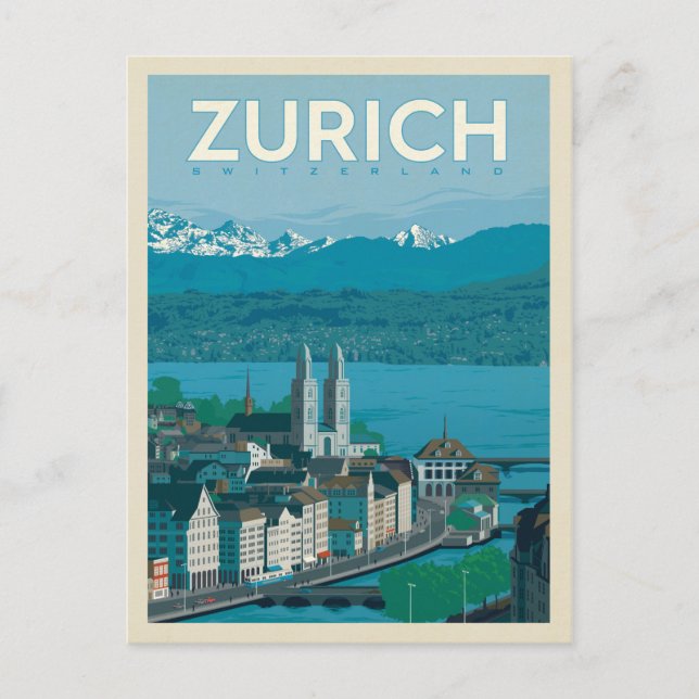 Postal Zúrich, Suiza (Anverso)