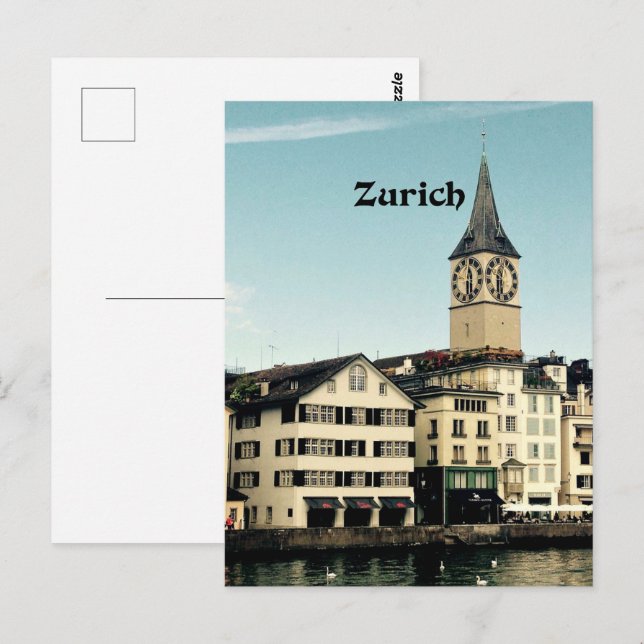 Postal Zúrich, Suiza (Anverso / Reverso)