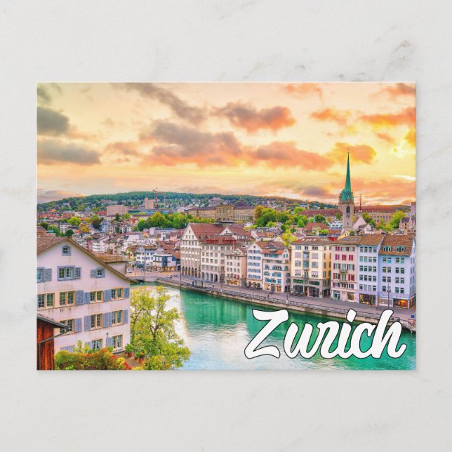 Postal Zúrich, Suiza (Anverso)