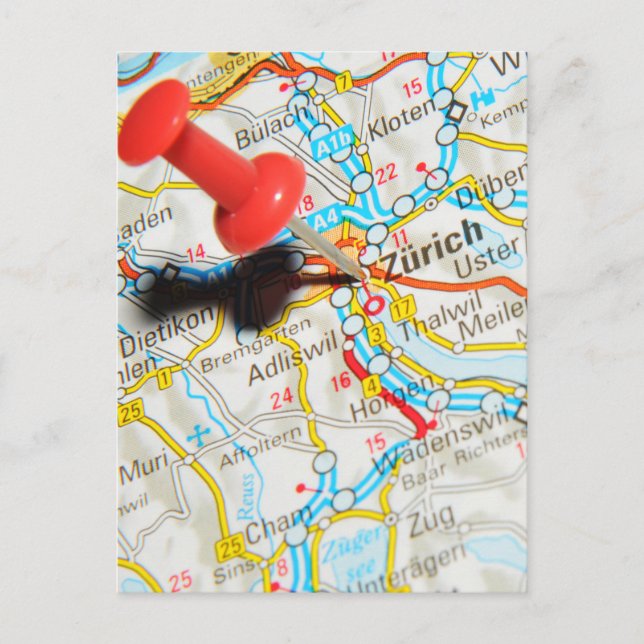 Postal Zúrich, Suiza (Anverso)