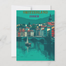Postal Zurich Suiza Viaje de Vintage