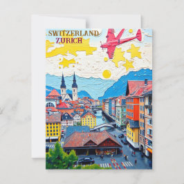 Postal Zurich Suiza Viaje de Vintage