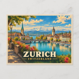 Postal Zurich Suiza Viajes Antiguos