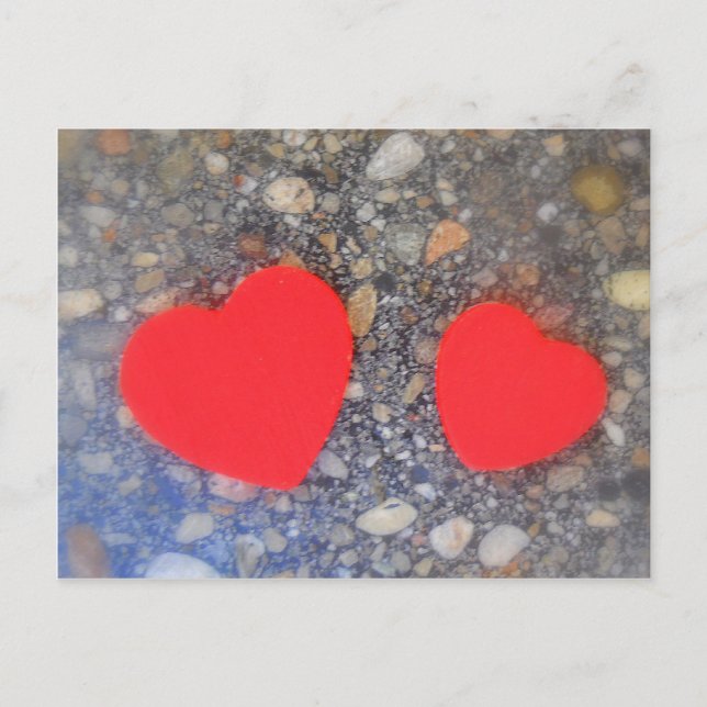 Postal zwei Herzen dos corazones (Anverso)