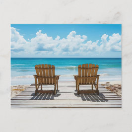Postal Zwei Strandstühle mit Blick aufs Meer