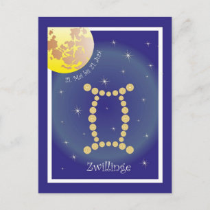 Postal Zwillinge 21. Mai bis 21. Juni Postkarte