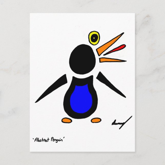 Postales abstractas de pingüino (Anverso)