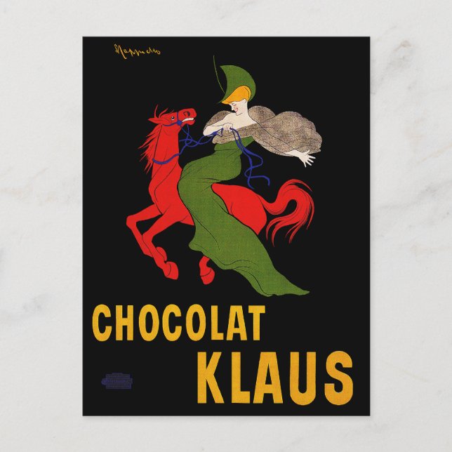 Postales antiguas: Cappiello - Chocolat Klaus (Anverso)