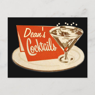 Postales antiguas - Cócteles de vidrio Martini