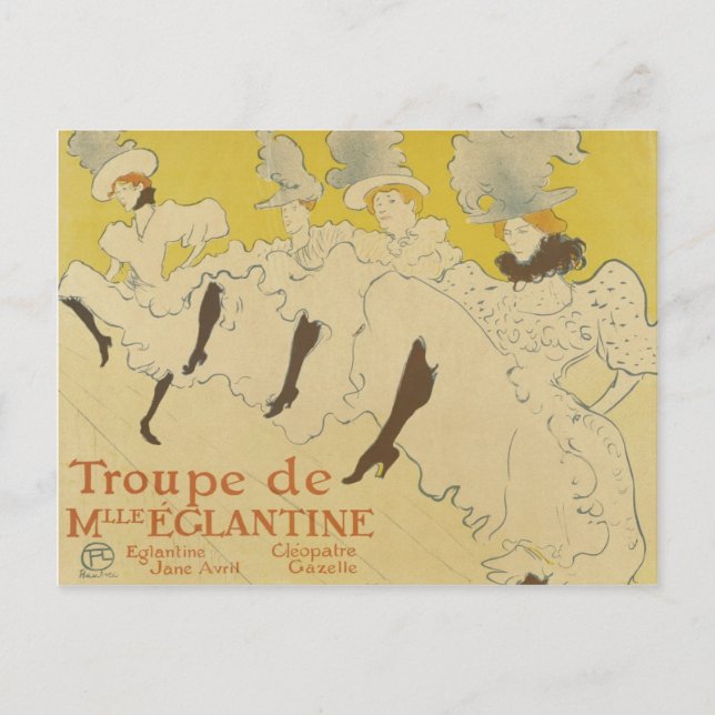 Postales antiguas de bailarines franceses (Anverso)