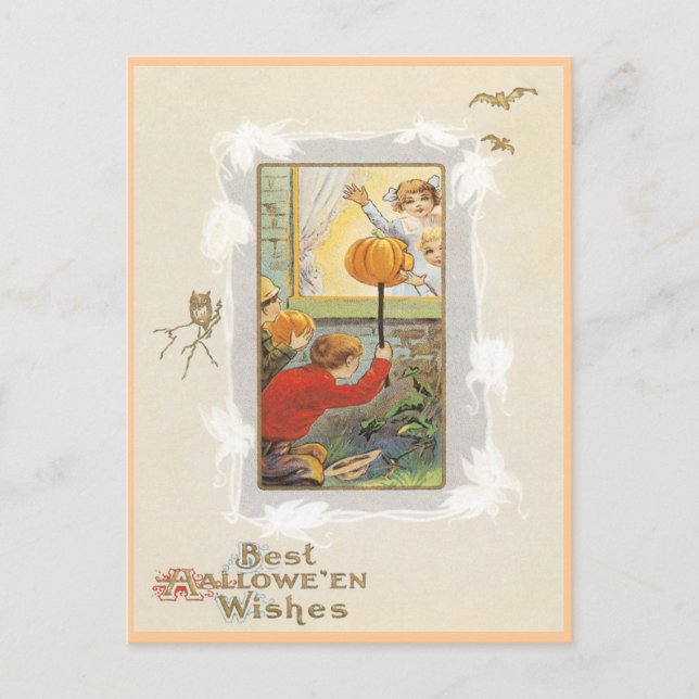 Postales antiguas de Halloween Chistes (Anverso)