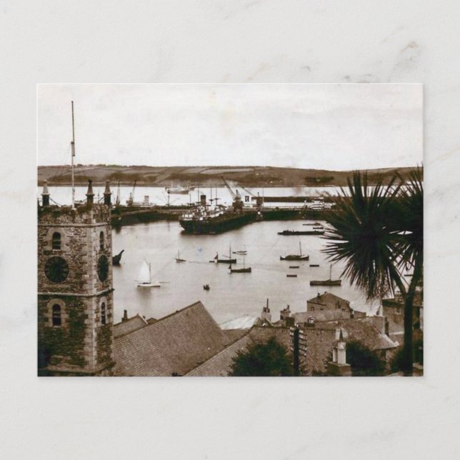Postales antiguas - Docks, Falmouth, Cornwall (Anverso)