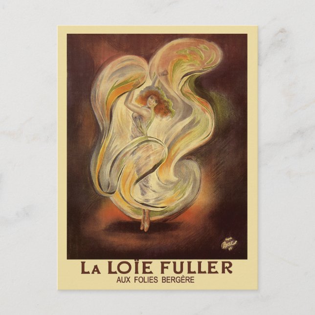 Postales antiguas: Folies Bergere La Loie Fuller (Anverso)