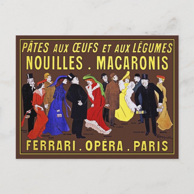 Postales antiguas: Leonetto Cappiello - Pâtes aux  (Anverso)
