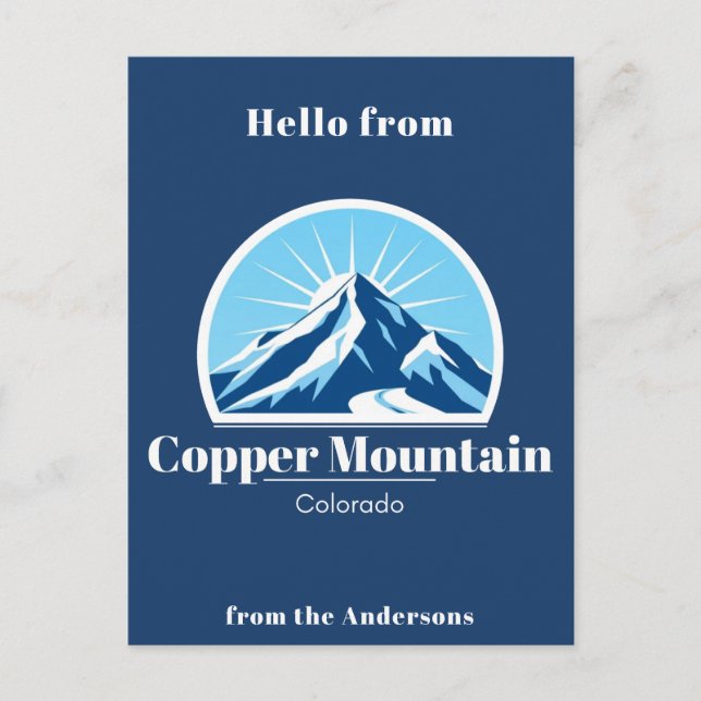 Postales azules de Copper Mountain Colorado (Anverso)
