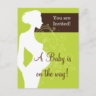 Postales Baby Shower de Lime Green Silhouette
