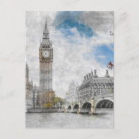 Postales Big Ben London - Souvenir de viajes del R